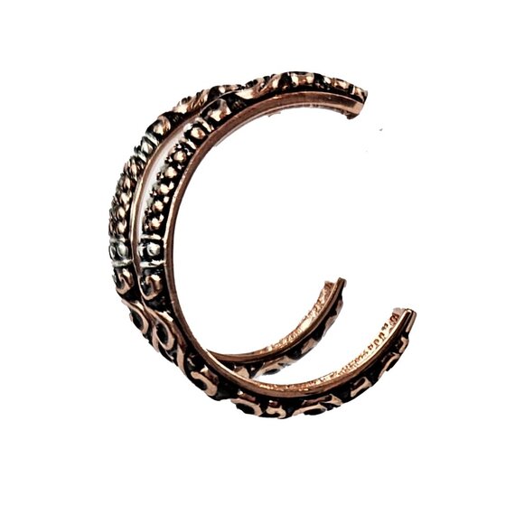 NWT Genuine Marcasite Rose Gold Hoops - Picture 3 of 3